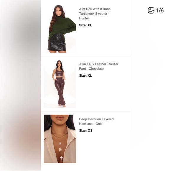 Julia Chocolate Faux Leather High-Waist Trouser Pants - Picture 3 of 3